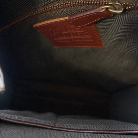 Brown Leather Dome Backpack